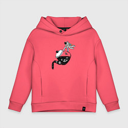 Толстовка оверсайз детская Космический чай, цвет: коралловый