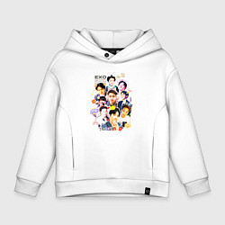 Толстовка оверсайз детская Exo together дружная команда, цвет: белый