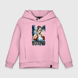 Толстовка оверсайз детская Искусство боя, цвет: светло-розовый