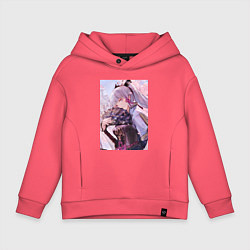 Толстовка оверсайз детская Геншин Камисато Аяка, цвет: коралловый