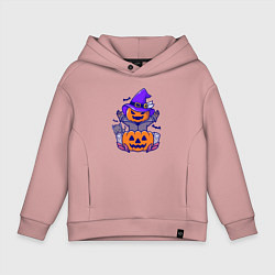 Толстовка оверсайз детская Привидение тыква, цвет: пыльно-розовый