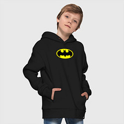 Толстовка оверсайз детская Batman logo, цвет: черный — фото 2