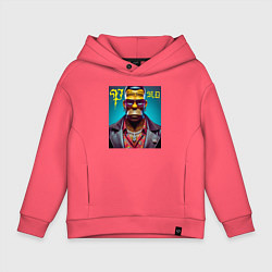 Толстовка оверсайз детская Homer Simpson - punk is not dead, цвет: коралловый