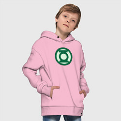 Толстовка оверсайз детская Green lantern logo, цвет: светло-розовый — фото 2