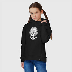 Толстовка оверсайз детская Символика - язычество севера, цвет: черный — фото 2