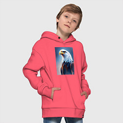 Толстовка оверсайз детская Грациозный орел, цвет: коралловый — фото 2