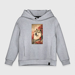 Толстовка оверсайз детская Doge meme - japan style, цвет: меланж