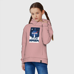 Толстовка оверсайз детская NASA открытия, цвет: пыльно-розовый — фото 2