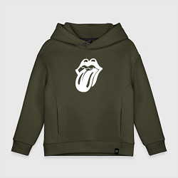 Детское худи оверсайз Rolling Stones - white logo