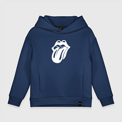 Детское худи оверсайз Rolling Stones - white logo