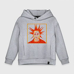 Толстовка оверсайз детская Горшок хохлома, цвет: меланж