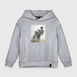 Толстовка оверсайз детская Цветы Хёнджина, цвет: меланж