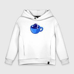 Толстовка оверсайз детская Космос в кружке, цвет: белый