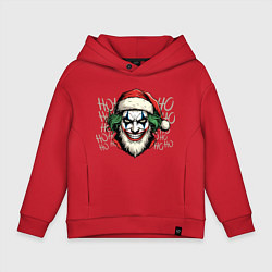Толстовка оверсайз детская Джокер в костюме Санта Клауса, цвет: красный