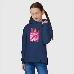 Толстовка оверсайз детская Клинок рассекающий демонов Незуко в битве, цвет: тёмно-синий — фото 2
