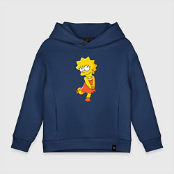 Толстовка оверсайз детская Lisa Simpson, цвет: тёмно-синий