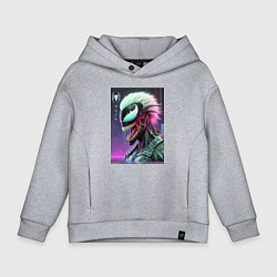 Толстовка оверсайз детская Ребрендинг ядовитой слизи в киберпанк, цвет: меланж
