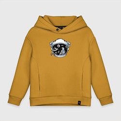 Толстовка оверсайз детская В космическом пространстве, цвет: горчичный