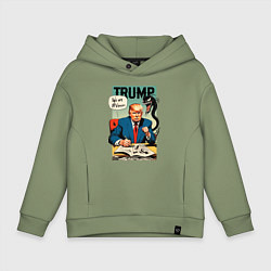 Толстовка оверсайз детская Trump - we are Venom meme, цвет: авокадо