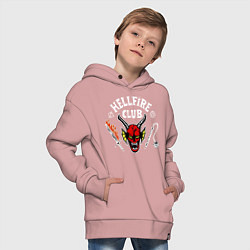 Толстовка оверсайз детская Клуб адского пламени, цвет: пыльно-розовый — фото 2