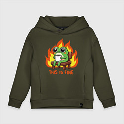 Детское худи оверсайз Frog - this is fine