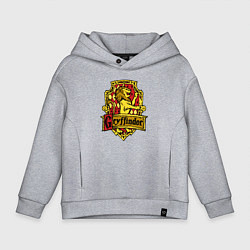 Толстовка оверсайз детская Hogwarts - gryffindor logo, цвет: меланж