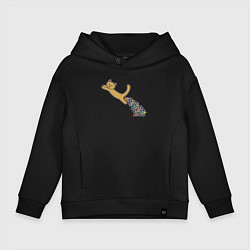 Толстовка оверсайз детская Кошачьи сердечки, цвет: черный