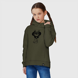 Толстовка оверсайз детская Минни в очках - для пары, цвет: хаки — фото 2