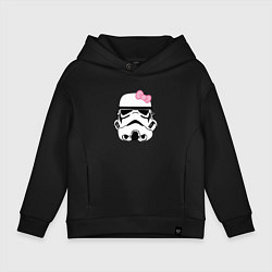 Толстовка оверсайз детская Женский шлем имперского солдата - для пары, цвет: черный