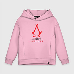 Толстовка оверсайз детская Assassins Creed Shadows - badge, цвет: светло-розовый