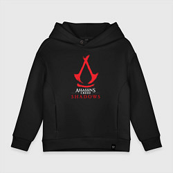 Толстовка оверсайз детская Assassins Creed Shadows - badge, цвет: черный