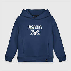 Толстовка оверсайз детская Scania truck driver, цвет: тёмно-синий