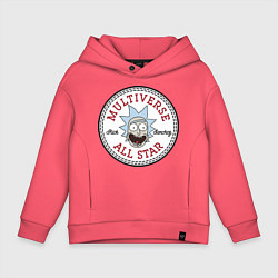 Толстовка оверсайз детская Нашивка с Риком Санчесом, цвет: коралловый
