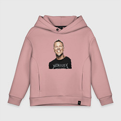 Толстовка оверсайз детская James Alan Hetfield - Metallica leader, цвет: пыльно-розовый