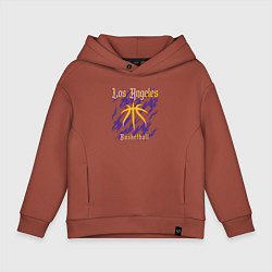 Толстовка оверсайз детская Basketball Lakers, цвет: кирпичный