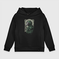 Детское худи оверсайз Чумной доктор в зелёном плаще