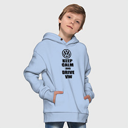 Толстовка оверсайз детская Keep Calm & Drive VW, цвет: мягкое небо — фото 2