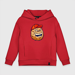 Толстовка оверсайз детская Печенье в кепке, цвет: красный