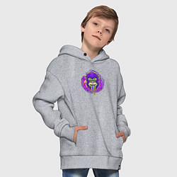 Толстовка оверсайз детская Purple monkey, цвет: меланж — фото 2