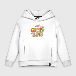 Толстовка оверсайз детская Groovy baby, цвет: белый