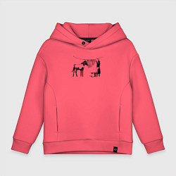 Толстовка оверсайз детская Banksy zebra, цвет: коралловый