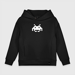 Толстовка оверсайз детская Space invader, цвет: черный