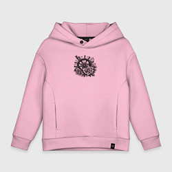 Толстовка оверсайз детская Штурвал и две розы, цвет: светло-розовый