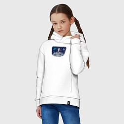 Толстовка оверсайз детская Space travel, цвет: белый — фото 2
