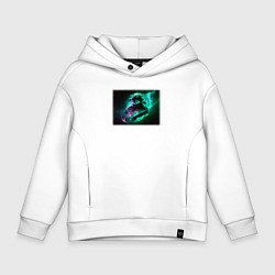 Толстовка оверсайз детская Космическая дымка, цвет: белый