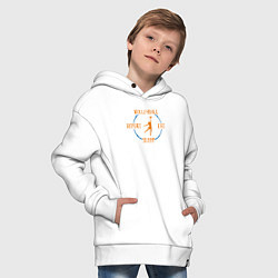 Толстовка оверсайз детская Еда сон волейбол, цвет: белый — фото 2