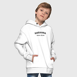 Толстовка оверсайз детская Marianna never alone - motto, цвет: белый — фото 2