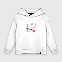 Детское худи оверсайз Музыка это моя любовь на светлом фоне