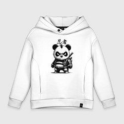Толстовка оверсайз детская Панда маленький ниндзя - нейроарт, цвет: белый