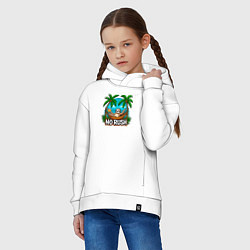Толстовка оверсайз детская Не торопись - ленивец в гамаке, цвет: белый — фото 2